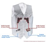 M Boss Motorcycle Apparel BOS13513 Men’s Black Leather Classic Style Western Motorcycle Rider Vest - Image 2