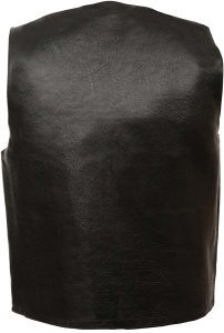 M-Boss Motorcycle Apparel BOS13514T Men’s Black Classic Western Style Conceal/Carry Biker Leather Vest in TALL SIZES - Image 5