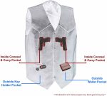 M-Boss Motorcycle Apparel BOS13514T Men’s Black Classic Western Style Conceal/Carry Biker Leather Vest in TALL SIZES - Image 2