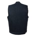 M Boss Motorcycle Apparel Apparel BOS13520 Men’s Blue Denim Snap Front Club Style Motorcycle Rider Vest - Image 6