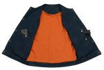 M Boss Motorcycle Apparel Apparel BOS13520 Men’s Blue Denim Snap Front Club Style Motorcycle Rider Vest - Image 5