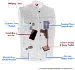 M Boss Motorcycle Apparel Apparel BOS13520 Men’s Blue Denim Snap Front Club Style Motorcycle Rider Vest - Image 2