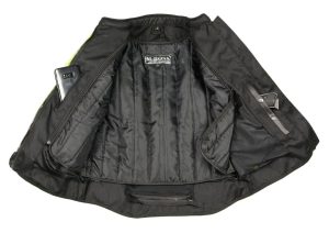 M Boss Motorcycle Apparel BOS22705 Wome’ns Hi-Vis Green Motorcycle Mesh Racer Jacket with Open Neck - Image 7