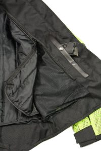 M Boss Motorcycle Apparel BOS22705 Wome’ns Hi-Vis Green Motorcycle Mesh Racer Jacket with Open Neck - Image 6