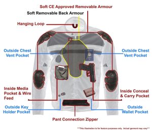 M Boss Motorcycle Apparel BOS22705 Wome’ns Hi-Vis Green Motorcycle Mesh Racer Jacket with Open Neck - Image 2