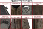 M Boss Motorcycle Apparel BOS24501 Women’s Black and Beige Leather Plain Side Motorcycle Biker Rider Vest - Image 4