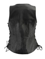 M Boss Motorcycle Apparel BOS24503 Women’s Black Leather Motorcycle Biker Rider Vest with Side Laces - Image 6