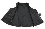 M Boss Motorcycle Apparel BOS24503 Women’s Black Leather Motorcycle Biker Rider Vest with Side Laces - Image 4