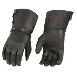 M Boss Motorcycle Apparel BOS37501 Men’s Thermal Lined Leather Gauntlet Gloves with Snap Wrist and Cuff