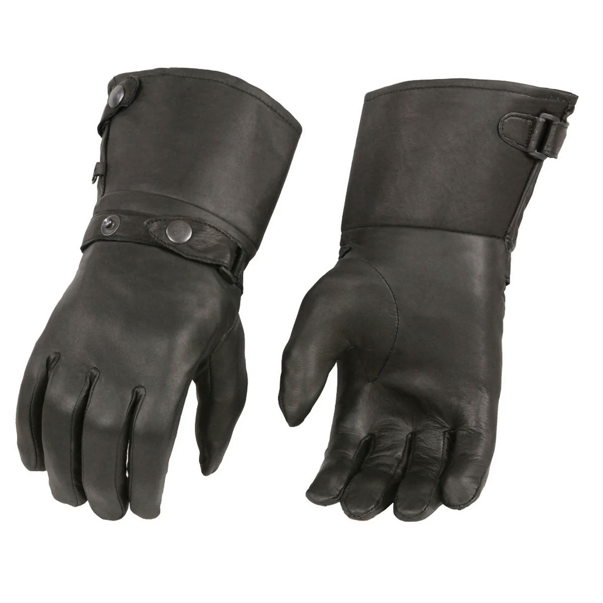 M Boss Motorcycle Apparel BOS37501 Men’s Thermal Lined Leather Gauntlet Gloves with Snap Wrist and Cuff