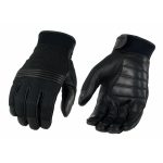 M Boss Motorcycle Apparel BOS37530 Men’s Black Leather with Perforated Mesh Racing Gloves