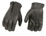 M Boss Motorcycle Apparel BOS37532 Men’s Black Thermal Lined Leather Gloves with Zipper Closure