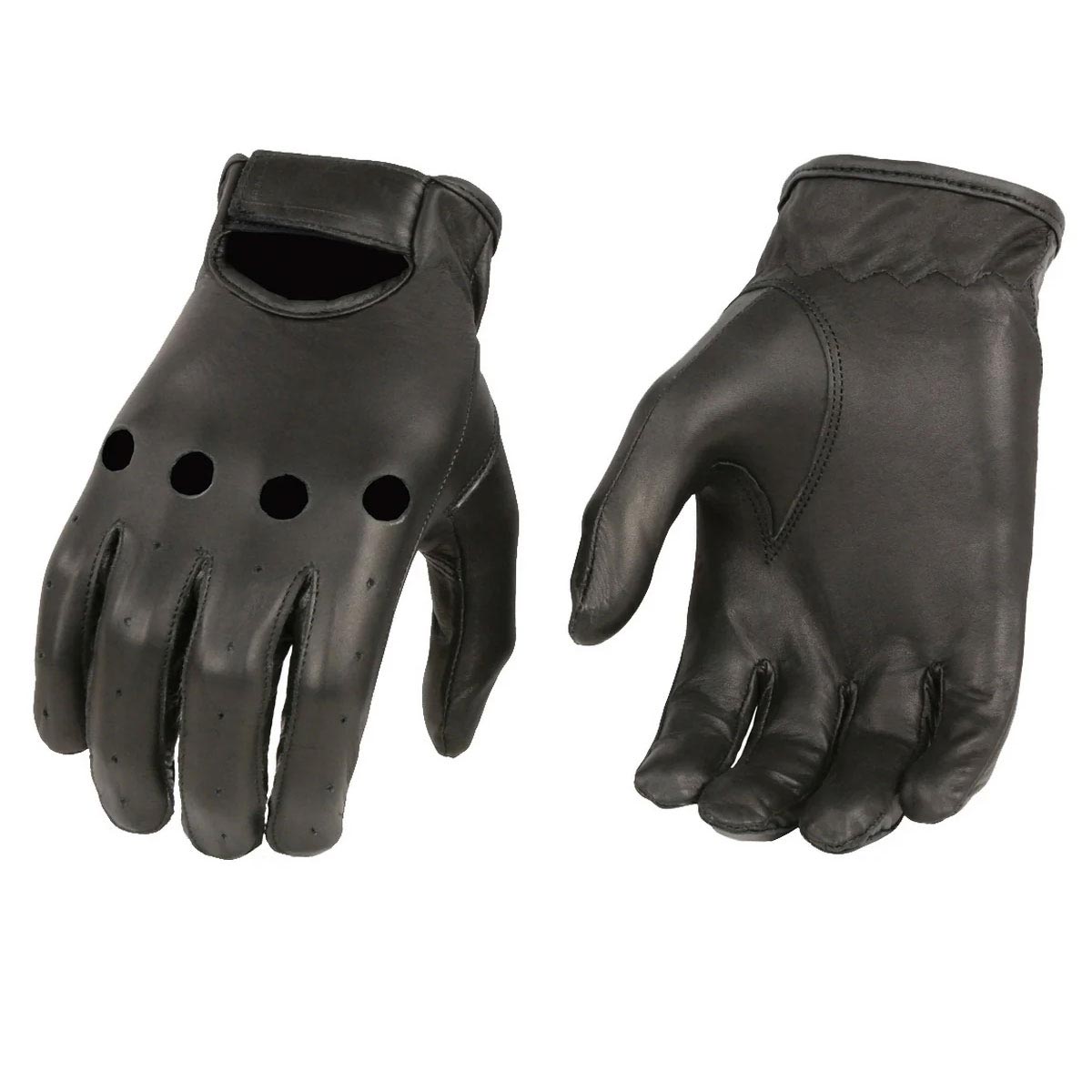 M Boss Motorcycle Apparel BOS37534 Men’s Black Unlined Leather Classic Style Driving Gloves