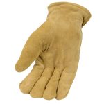 M-Boss Motorcycle Apparel BOS37552 Men’s Sand Color Thermal Lined Gloves Made of USA Deer Suede - Image 2