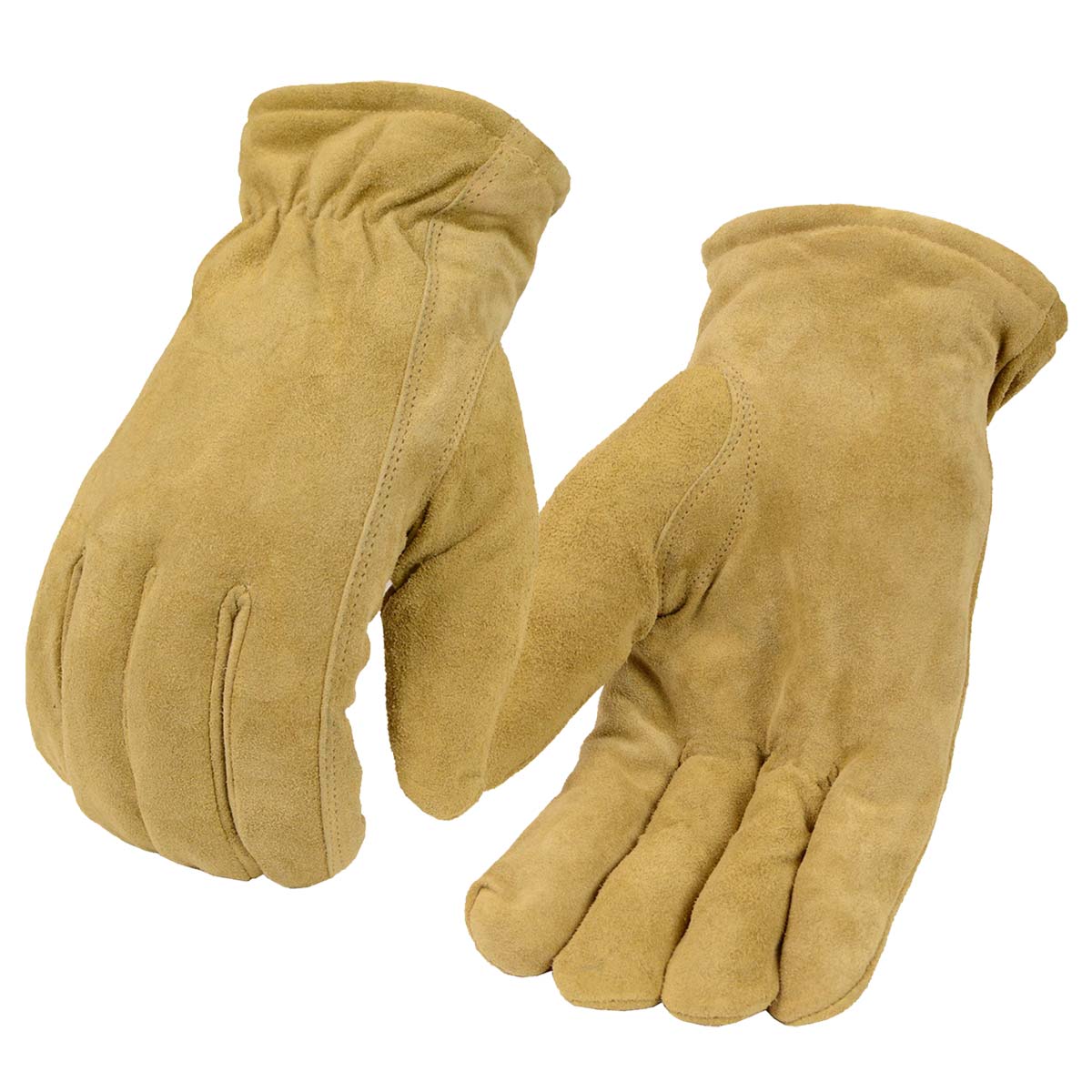 M-Boss Motorcycle Apparel BOS37552 Men’s Sand Color Thermal Lined Gloves Made of USA Deer Suede