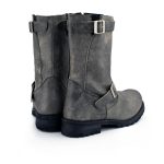 M-Boss Apparel BOS49000 Men’s Classic 12-inch Distress Grey Harness Leather Motorcycle Boots - Image 3