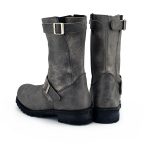 M-Boss Apparel BOS49000 Men’s Classic 12-inch Distress Grey Harness Leather Motorcycle Boots - Image 4