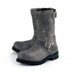 M-Boss Apparel BOS49000 Men’s Classic 12-inch Distress Grey Harness Leather Motorcycle Boots - Image 6