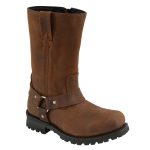 M-Boss Apparel BOS49001 Men’s Classic 12-inch Distress Brown Harness Leather Motorcycle Boots - Image 2
