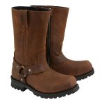M-Boss Apparel BOS49001 Men’s Classic 12-inch Distress Brown Harness Leather Motorcycle Boots
