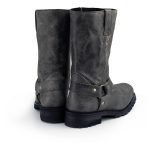 M-Boss Apparel BOS49001 Men’s Classic 12-inch Distress Grey Harness Leather Motorcycle Boots - Image 4