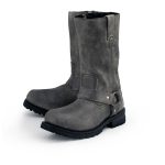 M-Boss Apparel BOS49001 Men’s Classic 12-inch Distress Grey Harness Leather Motorcycle Boots - Image 5