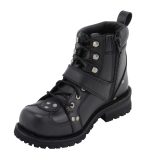 M Boss Apparel BOS49003 Men’s 7 inch Road Captain Black Leather Motorcycle Boots - Image 3