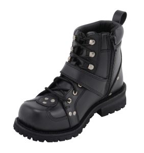 M Boss Apparel BOS49003 Men’s 7 inch Road Captain Black Leather Motorcycle Boots - Image 3