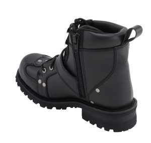 M Boss Apparel BOS49003 Men’s 7 inch Road Captain Black Leather Motorcycle Boots - Image 4
