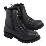 M Boss Motorcycle Apparel BOS49005 Men’s 8 Inch Black Accelerator Leather Motorcycle Boots