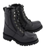 M Boss Motorcycle Apparel BOS49006 Men’s 9 Inch Black Trooper Leather Motorcycle Boots
