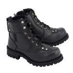 M Boss Motorcycle Apparel BOS49007 Men’s 7 Inch Black Outlaw Leather Motorcycle Boots