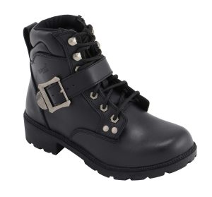 M Boss Apparel BOS49301 Women’s 7-Inch Black Road Captain Leather Motorcycle Boots - Image 2
