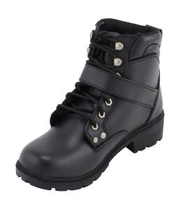 M Boss Apparel BOS49301 Women’s 7-Inch Black Road Captain Leather Motorcycle Boots - Image 3