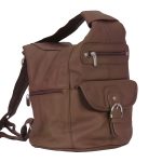 Hot Leathers BPA1017 Genuine Brown Leather Backpack Purse - Image 7