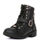 Hot Leathers BTL1004 Ladies 6-inch Black Lace-Up Leather Boots with Buckle Strap - Image 5