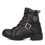 Hot Leathers BTL1004 Ladies 6-inch Black Lace-Up Leather Boots with Buckle Strap - Image 6