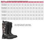 Hot Leathers BTL1007 Ladies Black Knee High Wild Roses Leather Boots - Image 3