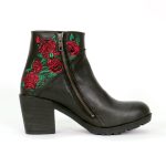Hot Leathers BTL1008 Ladies Black Wild Roses Zipper Boot - Image 2