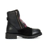 Hot Leathers BTL1009 Ladies Black Double Zip Sugar Skull Cap Toe Leather Boot - Image 2