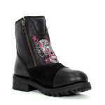 Hot Leathers BTL1009 Ladies Black Double Zip Sugar Skull Cap Toe Leather Boot - Image 3