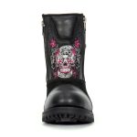 Hot Leathers BTL1009 Ladies Black Double Zip Sugar Skull Cap Toe Leather Boot - Image 4