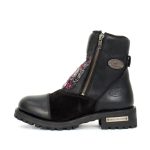 Hot Leathers BTL1009 Ladies Black Double Zip Sugar Skull Cap Toe Leather Boot - Image 6