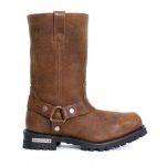 Hot Leathers BTM1001 Men’s Rust Brown 11-inch Harness Motorcycle Leather Boots - Image 2