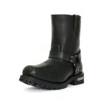 Hot Leathers BTM1004 Men’s Black 8-inch Short Harness Leather Boots with Lug Sole - Image 6