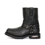 Hot Leathers BTM1004 Men’s Black 8-inch Short Harness Leather Boots with Lug Sole - Image 7