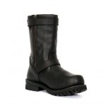 Hot Leathers BTM1005 Men’s Black 10-inch Tall Round Toe Engineer Leather Boots with Lug Sole - Image 4