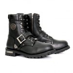Hot Leathers BTM1006 Men’s Black 8-inch Logger Leather Boots with Adjustable Buckle - Image 12