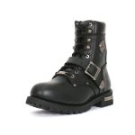 Hot Leathers BTM1006 Men’s Black 8-inch Logger Leather Boots with Adjustable Buckle - Image 17