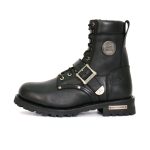 Hot Leathers BTM1006 Men’s Black 8-inch Logger Leather Boots with Adjustable Buckle - Image 7
